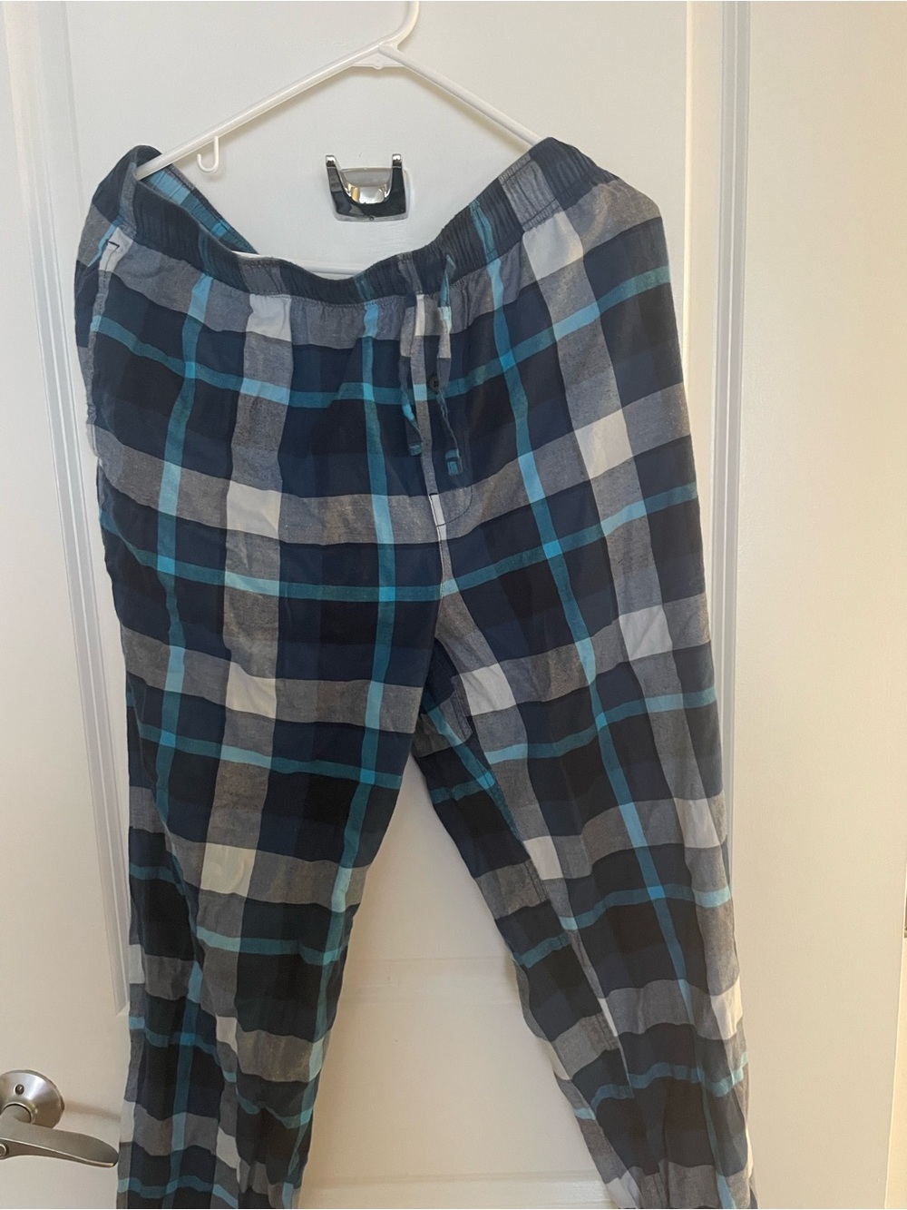 Target Men's Navy and Teal Plaid Jogger Pants